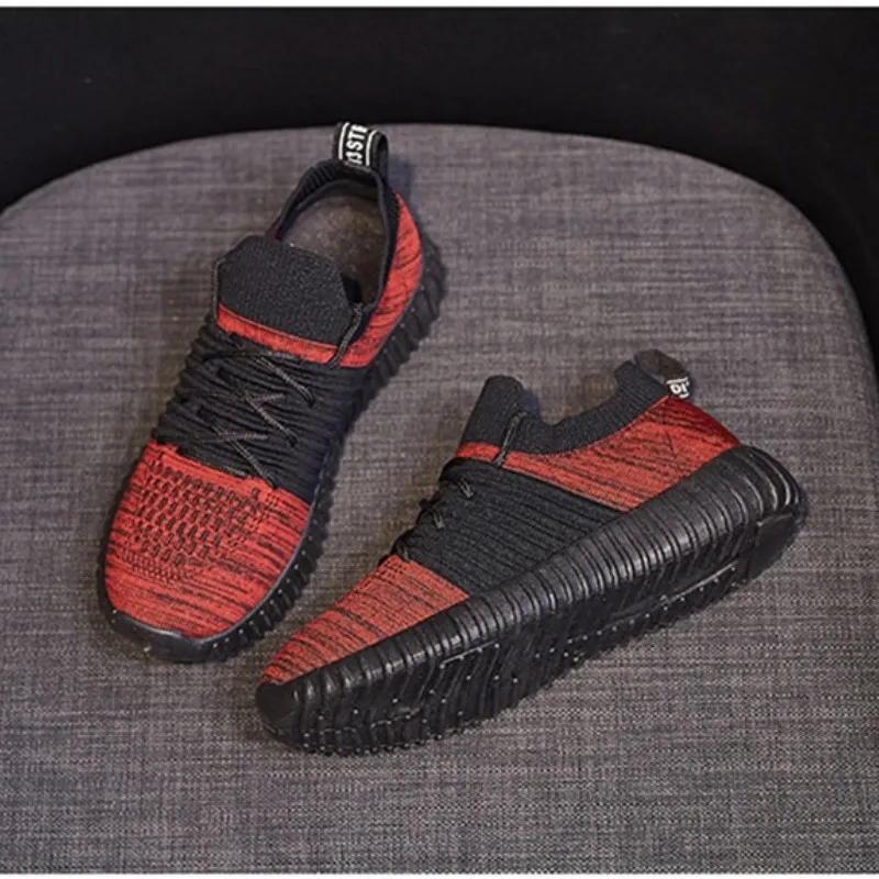 

QWEDF Women's Sneakers Fashion Flying Woven Casual Shoes Summer Shoes Breathable Tenis Feminino Light Black Comfortable G7-95