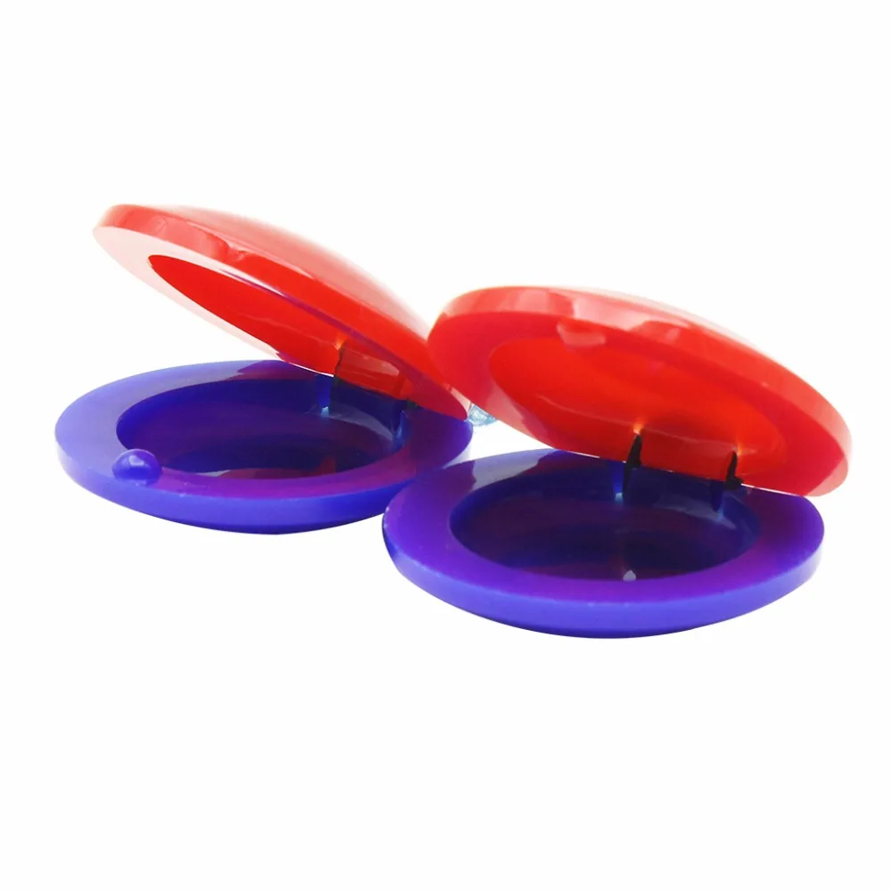 

2Pcs/Set Hand Hold Finger Castanet Plastic Idiophone for Teach Practice Dance Random Color