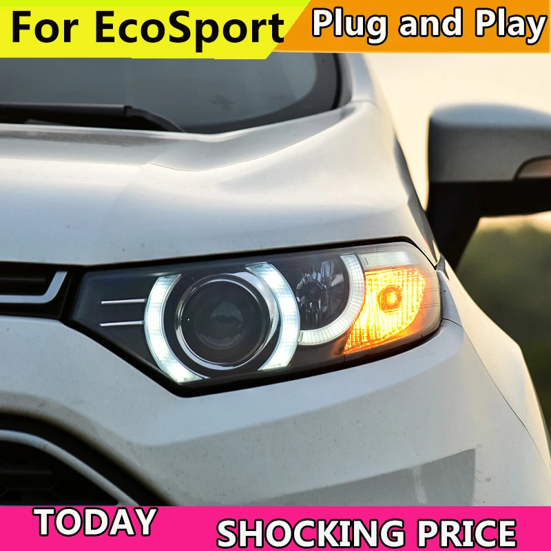 Автостайлинг для ford EcoSport фары 2013-2018 автомобильные товары Объективы xenon H7 передние