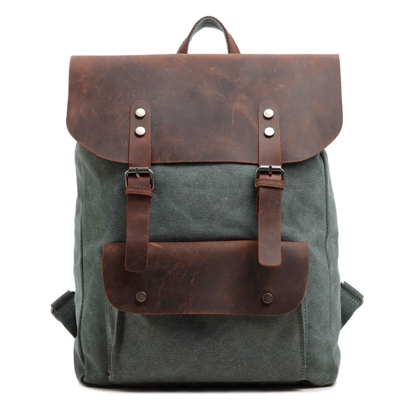 

Men's Washed Canvas Multi-Function Vintage Canvas Travel Backpack Tote School Bag Portable Carry Case