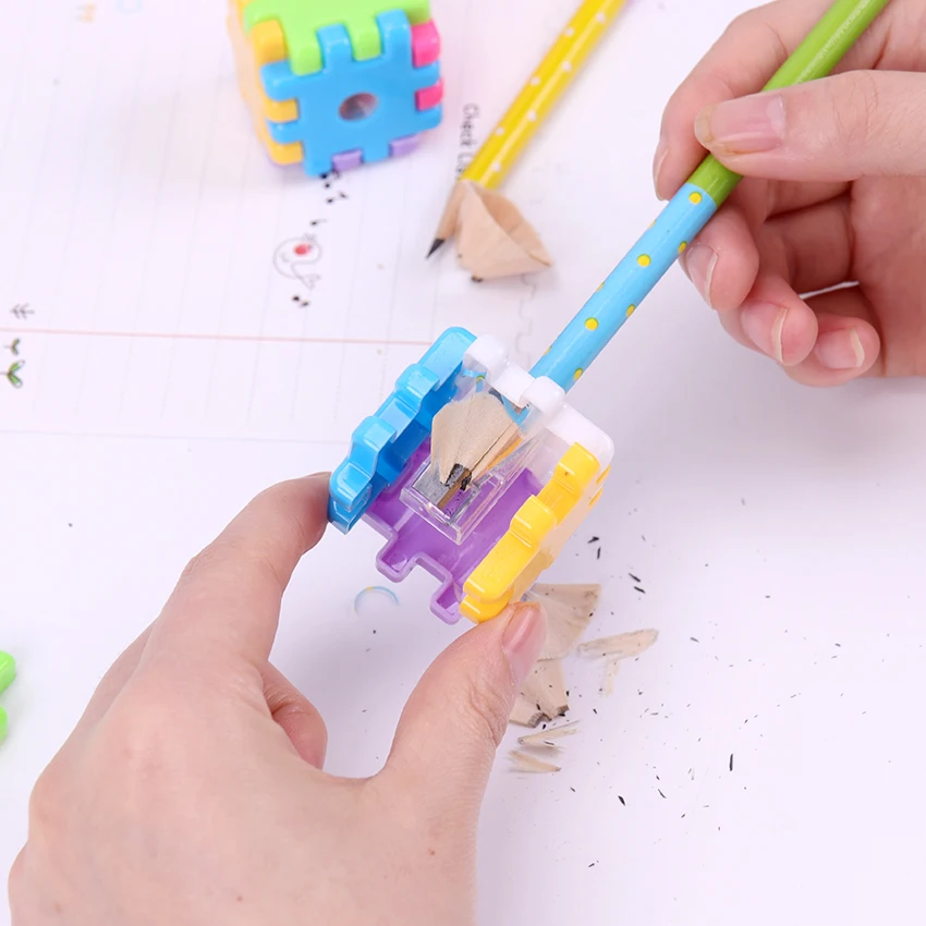 Creative Detachable Building Block Pencil Sharpener Cutter Student Stationery 
