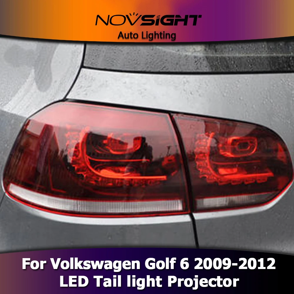 NOVSIGHT Автомобильный задний светильник в сборе для VW GOLF 6 2009-2012 светодиодный тормозной светильник с течением воды мерцающий поворотный сигнальный светильник