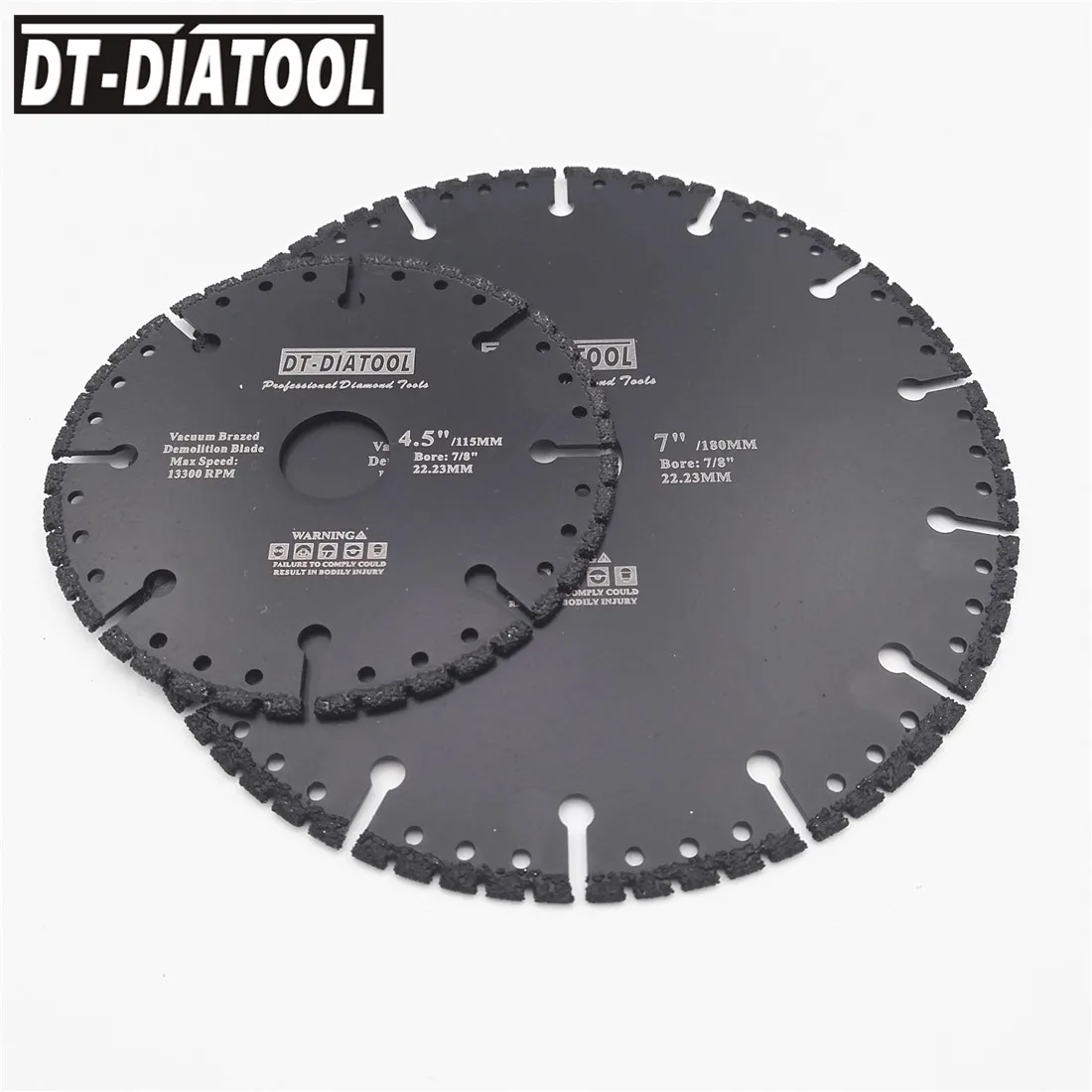 2pcs Vacuum Brazed Diamond Saw Blade All Purpose cutting disc Demolition blade rescue  hard stone Cast Iron rebar 115MM-230MM