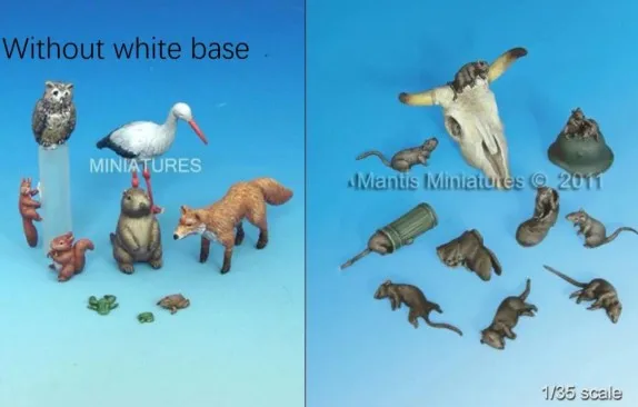 

1/35 Scale Miniatures Animal Small Animals & Mice Sand Table Model of the Scene Unpainted Resin Model Kit figure Free Shipping