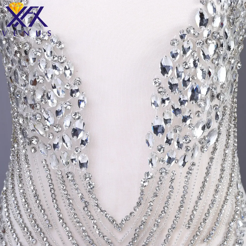 XINGFNAGXIU Стразы, блестки, бусины, аппликация, кристаллы, декоративные длинные патчи, свадебное длинное платье для выпускного вечера