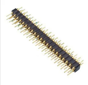 

Free shiping 10pcs 2.54mm pitch 2row 2*40 male round pin header connector gold plated
