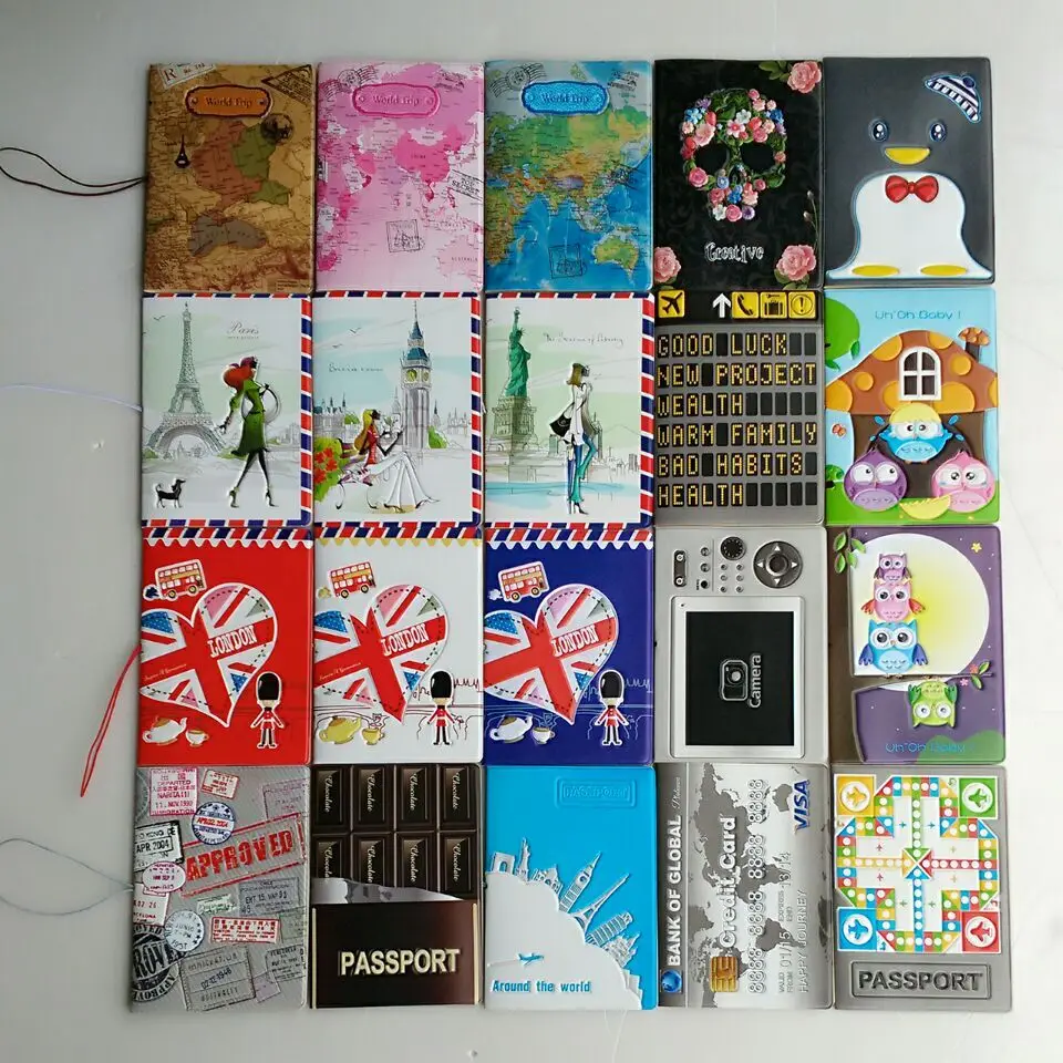 2019 New World Trip Map font b Travel b font Passport Covers for font b Men