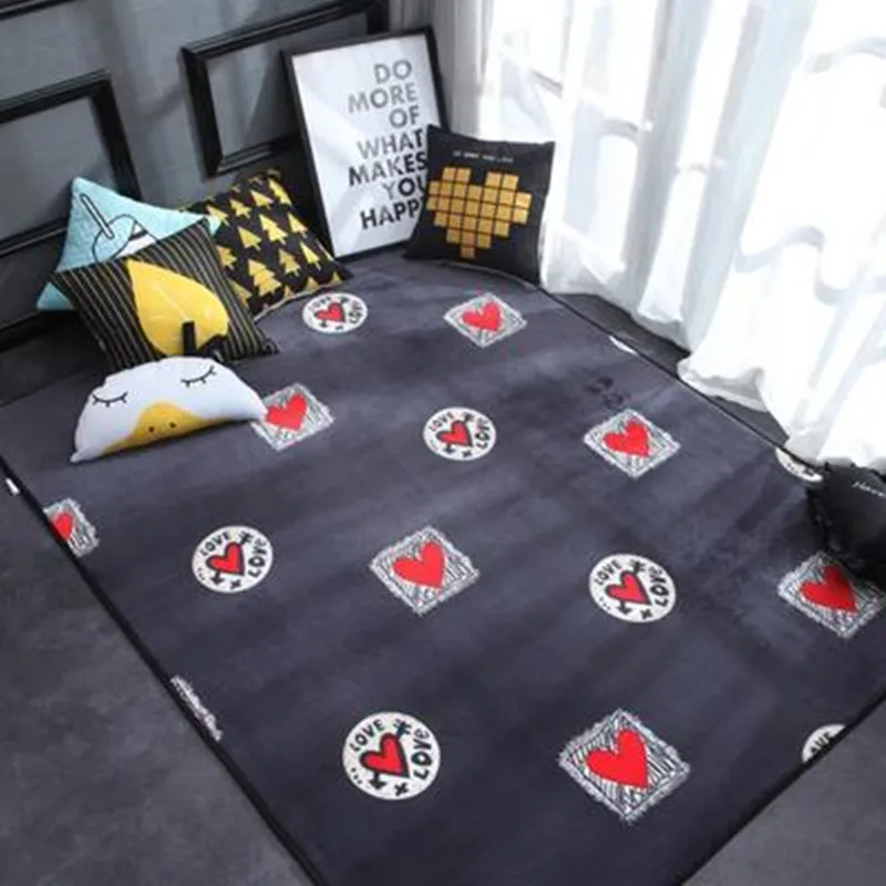 Черно-белые геометрические коврики с узором для журнальный столик для гостиной детские коврики для Ползания противоскользящие маты детский складной игровой коврик
