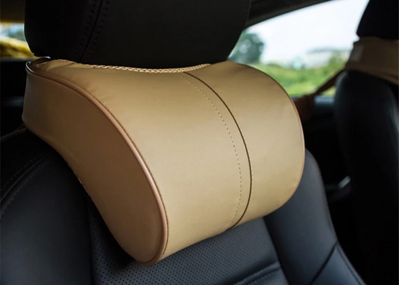 Автомобильная подушка для поддержки головы на спине, поясничная подушка из искусственной кожи с эффектом памяти, поясничная подушка, Автомобильная подушка для шеи и подголовника