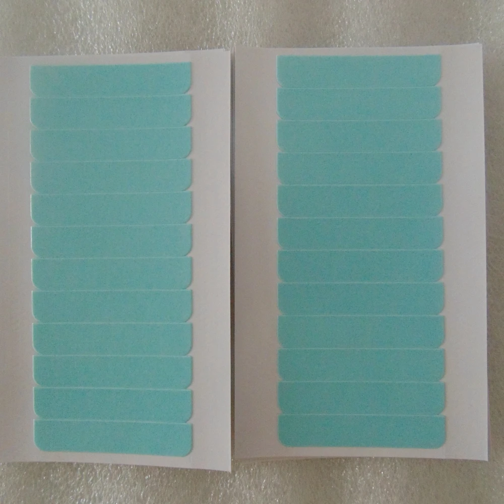 60 Pcs/lot 5 Sheets 0.8cm*4cm 3 Months Blue SUPER HAIR TAPE Adhesive Double Side Tape for Hair Extension Tape,Tools for Hair