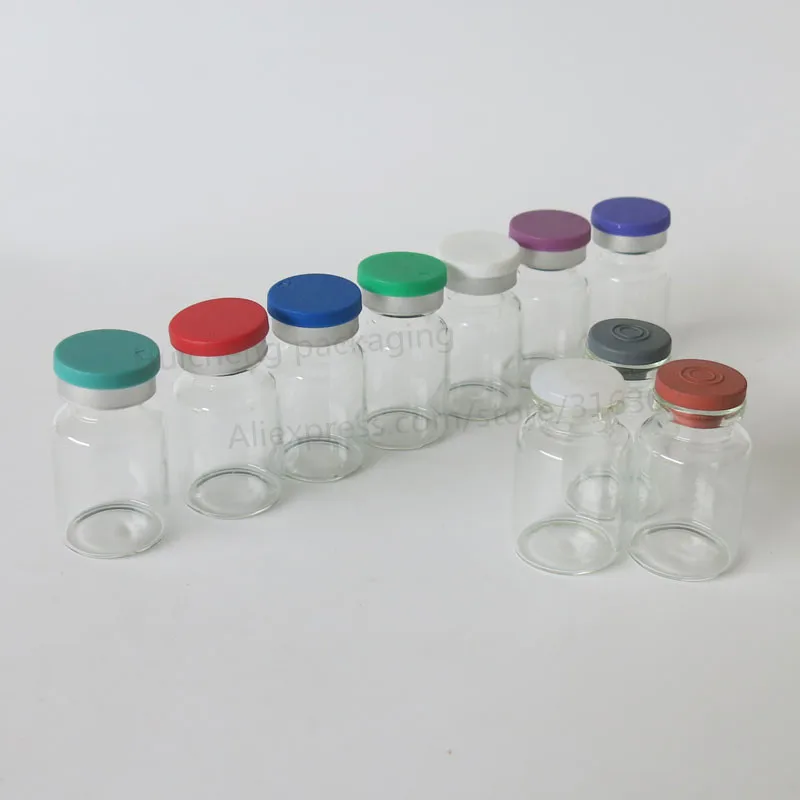 10ML Clear Injection Glass Vial with Flip Off Cap 10CC Transparent
