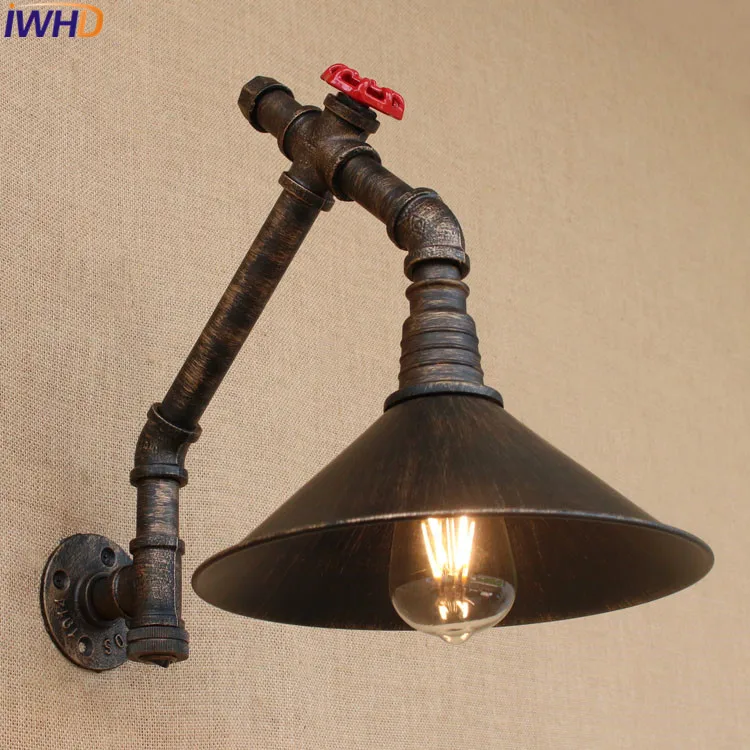 Лофт Промышленные водопровод бра для дома светильник старинные EDISON ЛАМПЫ wandlamp lamparas де сравнению огни Lampen бра