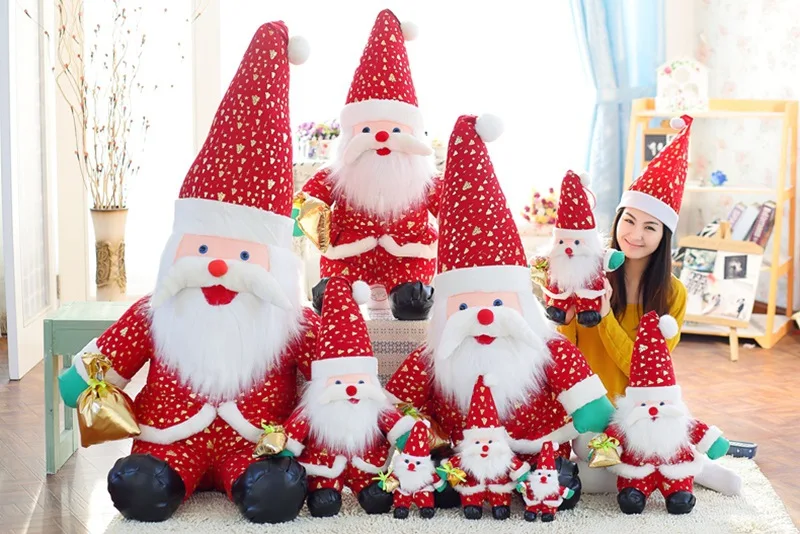 Большой новые плюшевые Санта Клаус игрушки Прекрасный Red Hat Санта Клаус кукла подарок около 100 см