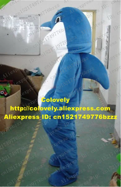 Яркий синий Дельфин костюм-талисман Mascotte Delphinids морская свинья Dophins с Большим