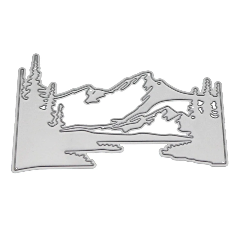 Горный речной металлический трафарет для поделок скрапбукинга декоративные карты для создания пейзажных штампов и штампов Новинка