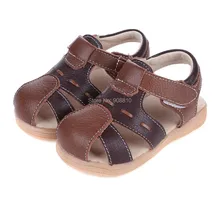 ¡ Caliente!! bebé sandalias de cuero suave marrón negro cerrado toe zapatos de cuero genuinos nuevo en stock verano durable