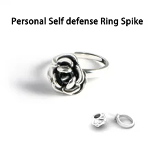 Наружное личное кольцо с розой для самозащиты для женщин с шипами анти-волк Защитите себя металлическое колючее кольцо с розой разбитое окно