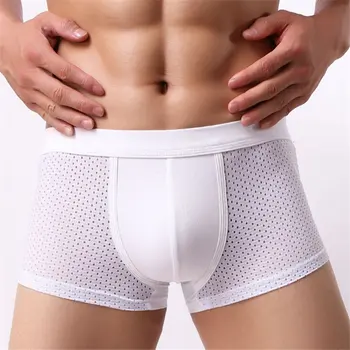 

Men's Underwear New Brand Men's Boxers Ice Silk Breathable Mesh Panties Male Thin Shorts Male Summer Youth Tide Panties