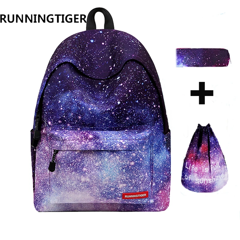 RUNNINGTIGER 3pcs Sets Girls School font b Bags b font Women Printing Backpack School font b