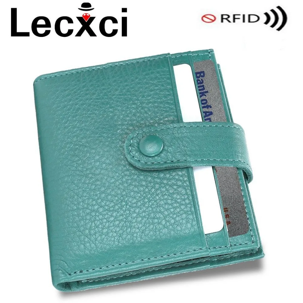 

Lecxci RFID Slim Card Sleeve Wallet, Women Small Leather Bifold Credit Card Holder Compact Front Pocket Wallet Case Coin Purse