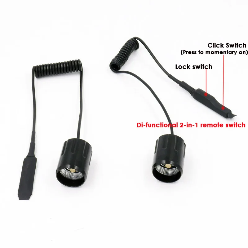 

Push Button Control Mouse Rat Tail Remote Pressure Switch Fit For HS-802 LED Light Flashlight, Di-functional 2-in-1