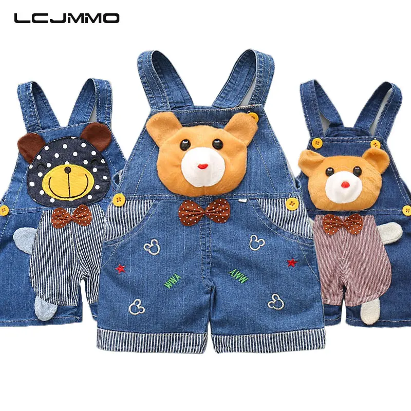 LCJMMO/модные джинсовые детские комбинезоны для маленьких девочек и мальчиков; летние детские шорты с рисунками из мультфильмов; джинсовый комбинезон для девочек; джинсовый комбинезон