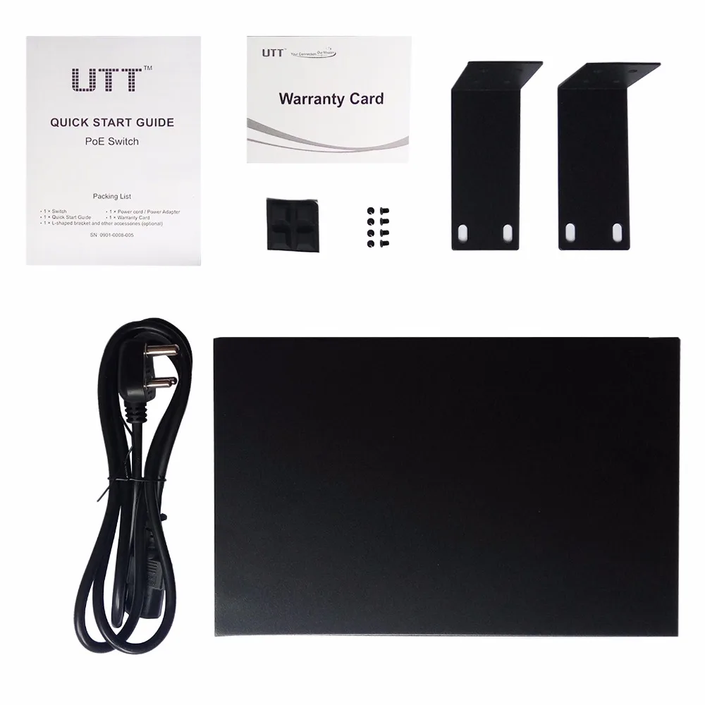UTT S1080GP 8-портов неуправляемый Гигабитный PoE коммутатор, 8 Портов PoE 150 Вт, 802.3af/at, идеально подходит для Ip-камер