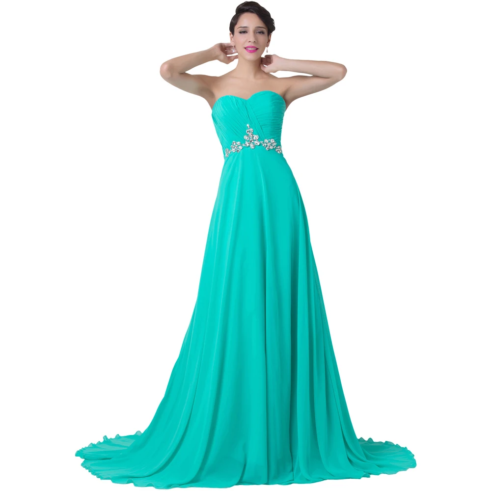 Ruched Bodice Evening Dress with Overlap Skirt Turquoise main image 1