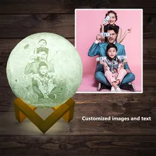 8-22 см по индивидуальному заказу 2/16 Цвета 3D принт светодиодный луна светильник Touch/24 кнопок пульта дистанционного управления, Управление ночника для маленьких детей украшения дома