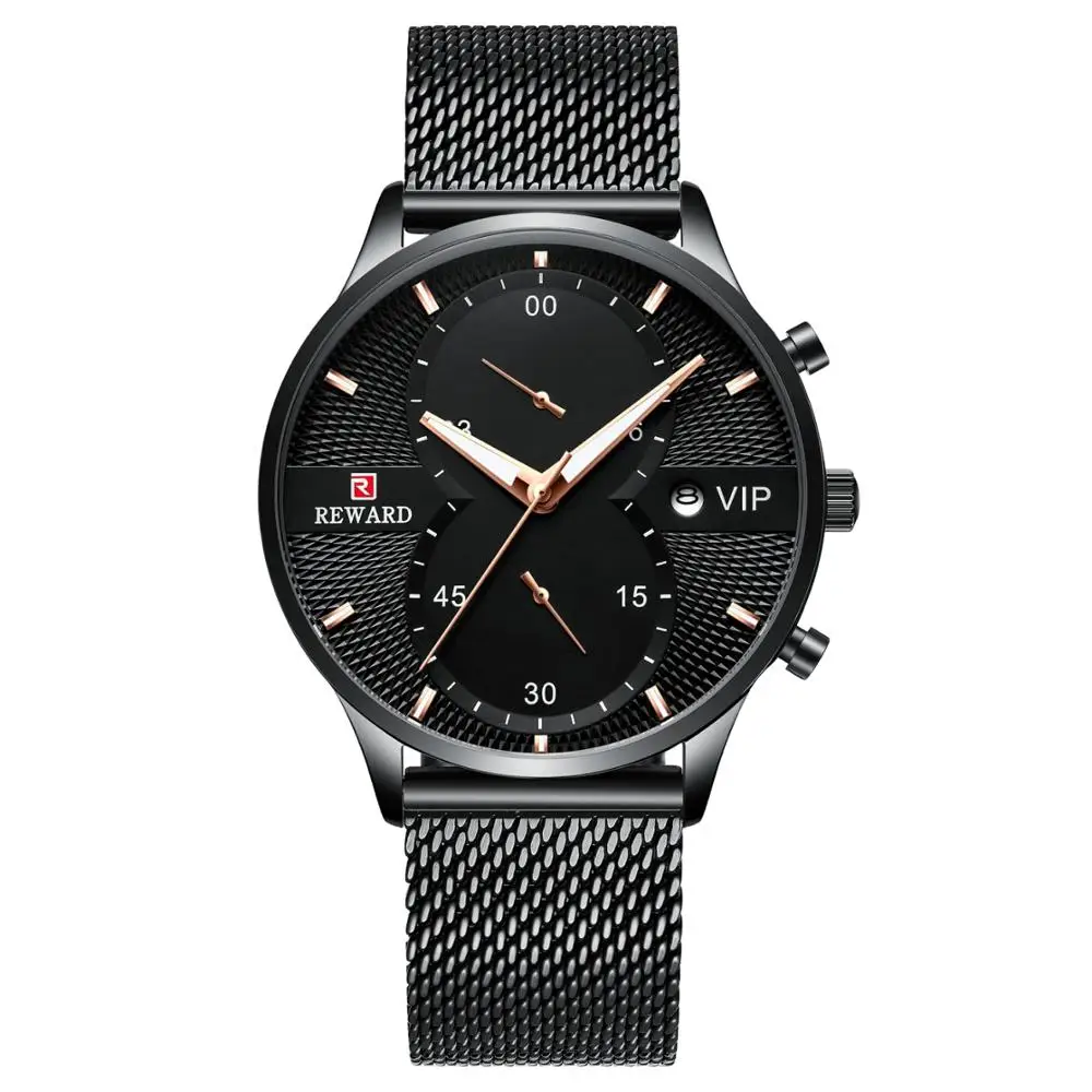 

REWARD Fashion Men Watch Men Automatic Mechanical Black Wristwatch Stainless Steel Male Clock Relogio Masculino Military Gifts