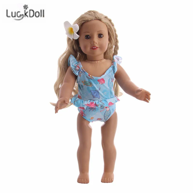 LUCKDOLL Купальник Модный костюм подходит 18 дюймов Американский 43 см Детские аксессуары для кукол, игрушки для девочек, поколение, подарок на день рождения