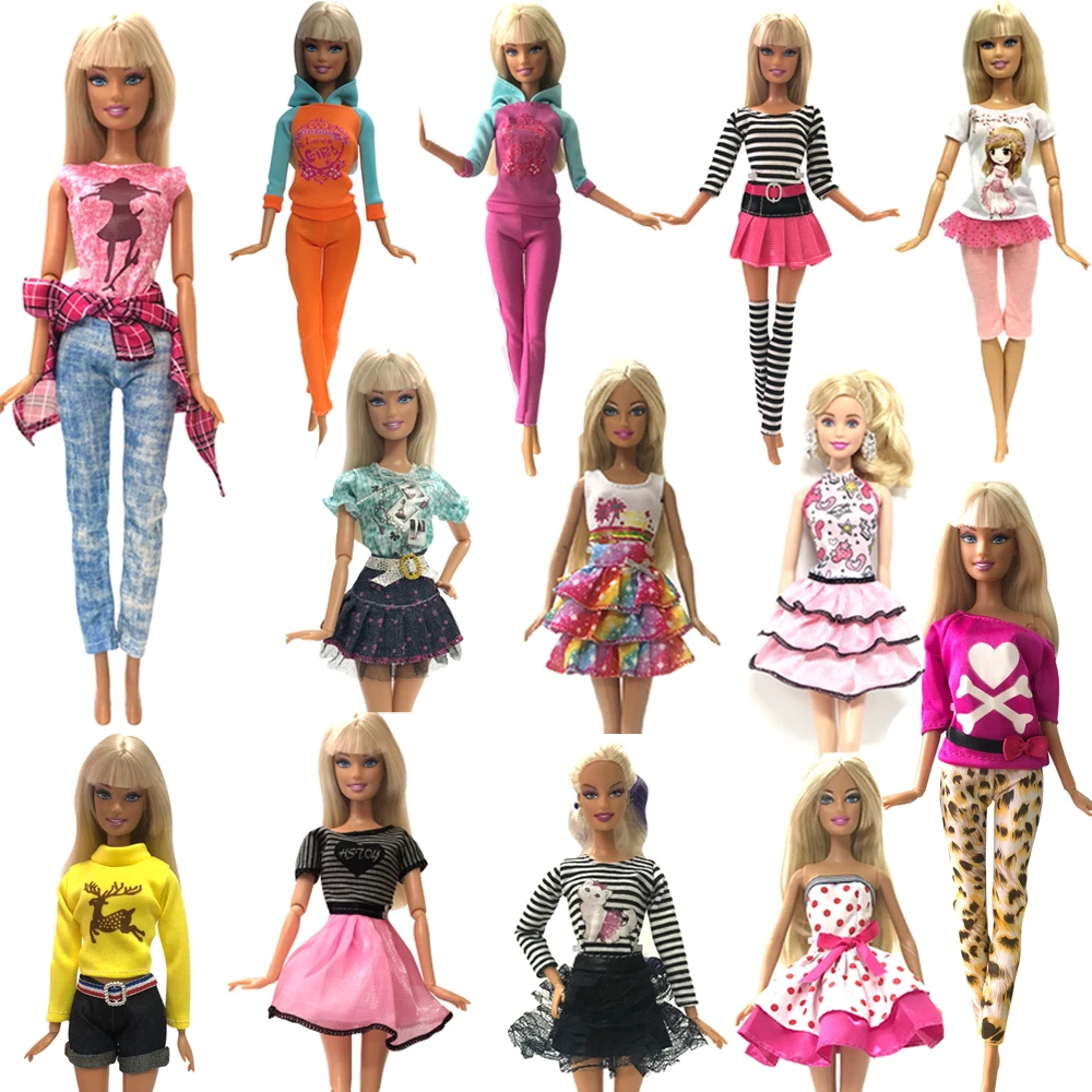 NK Date Poupée Robe Belle Tenue À La Main tenue de fête Haut jupe mode Pour Barbie Noble Poupée Meilleur Enfant Girls'Gift JJ