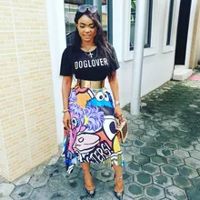 AHVIT, милая плиссированная юбка в европейском и американском стиле с мультяшным принтом, модные женские юбки, B9162