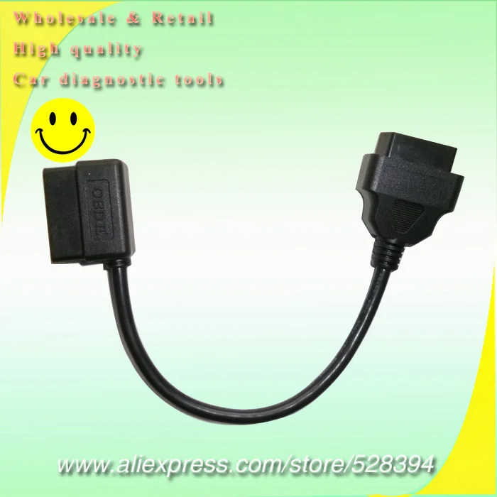 

FINETRIP 2016 New ELM327 Right-angle Car Diagnostic Connector 30cm 16pin 16 pin J1962 OBD 2 OBDII OBD-II OBD2 Extension Cable