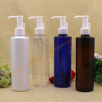 

250ml clear/white/brown/blue PET bottle with white plastic pump.lotion/hand wash/Shampoo/moisturizer/facial water bottle