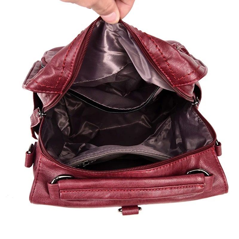 LANYIBAIGE 2018Women Backpack Female Casual Multifunction School Bag Designer Leather Shoulder Bag Women Travel Backpack mochila