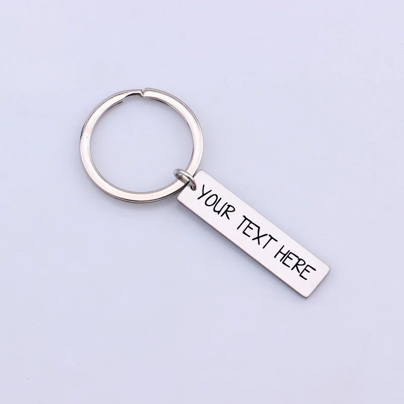 Customized Personal 1pcs Engraved Keychain Text Letter Key Chains DIY Gift for Women Men Family Friends Couples Keyring Jewelry