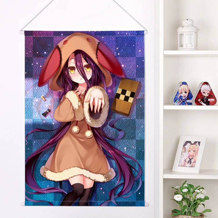 Flat New Japanese Anime Cartoon No Game Life Peach Skin Velvet Wall Scroll Poster Print | Дом и сад