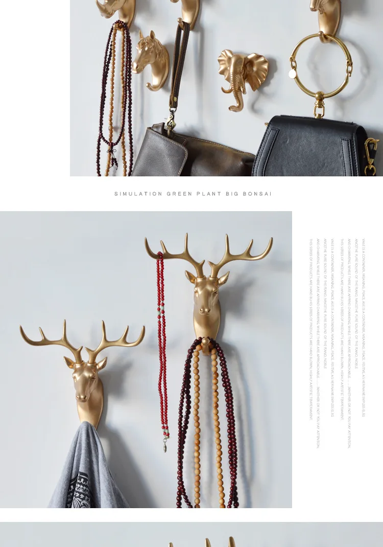 Креативные 3D крючки для стены украшения двери животных крючки декоративные крючки для одежды полимерные крючки олень носорог слон жираф лошадь