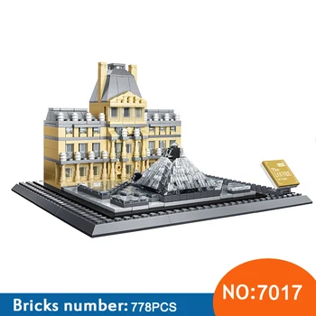 

Wange 7017 785pcs Word Architecture Series Louvre of Paris Building Building Blocks Bricks Toys For Children