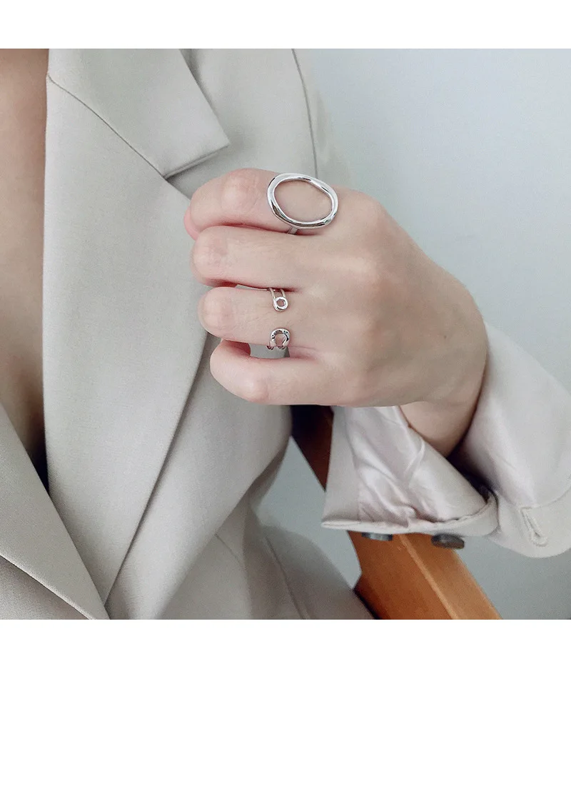 Ф. И. Н. С. Простое Двухслойное серебряное кольцо 925 в форме штифта, кольца из стерлингового серебра для женщин, женский костюм, модное ювелирное изделие