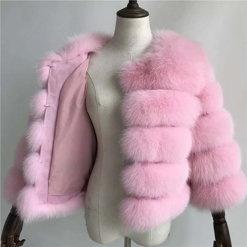 Женские пальто из натурального Лисьего меха для женщин, теплое пальто из натурального Лисьего меха, зимняя женская меховая куртка, женские цветные пальто из натурального меха
