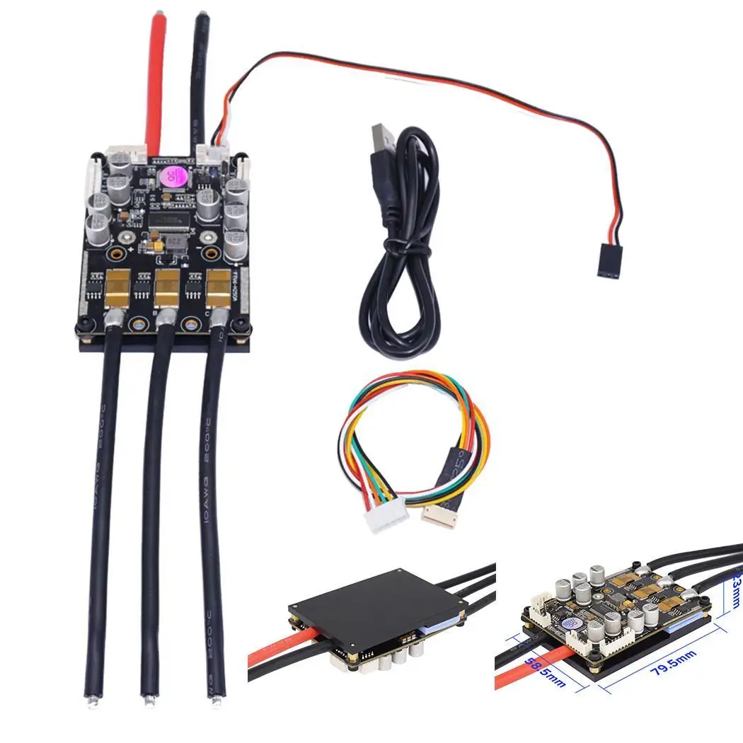 

High Current Controller 200A 60V Electric for ABI, HALL, AS5047 8layers Skateboard Lastest version Accessories