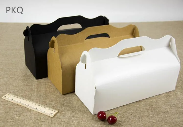 10pcs White/Black/Brown Cupcake Box Paper Cake Packaging Box with Handle Baking Food Package Box Kraft Paper Cardboard Carton 10pcs White/Black/Brown Cupcake Box Paper Cake Packaging Box with Handle Baking Food Package Box Kraft Paper Cardboard Carton