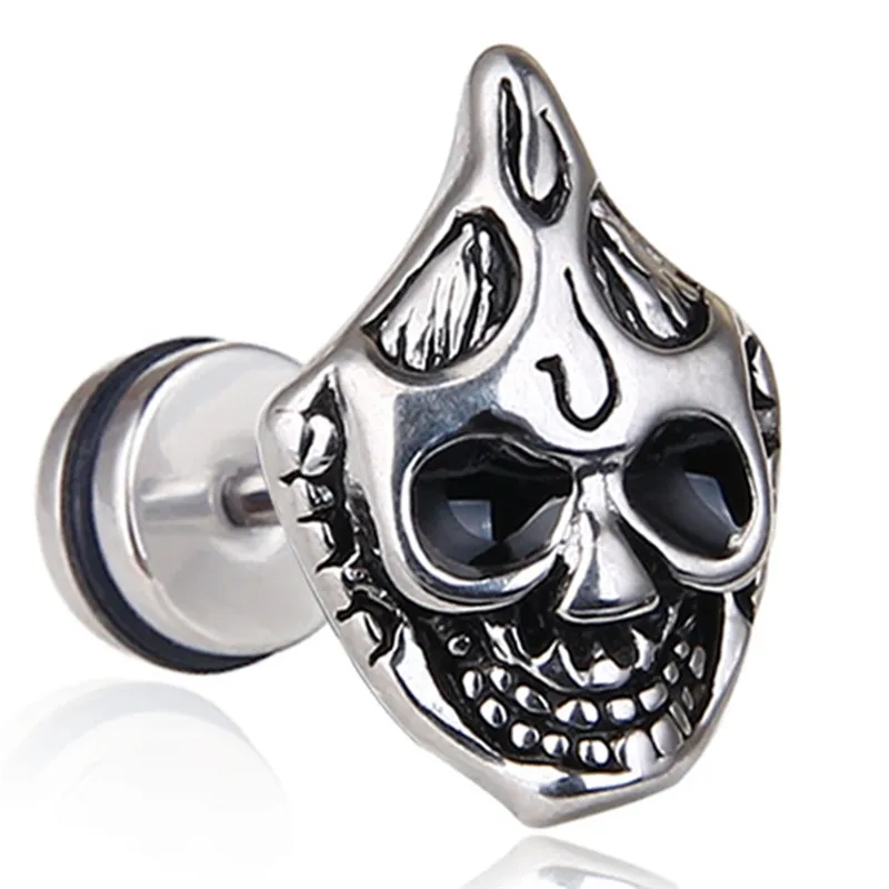 imixlot 1 PC Silver Color Stainless Steel Skeleton Ear Plug Fake