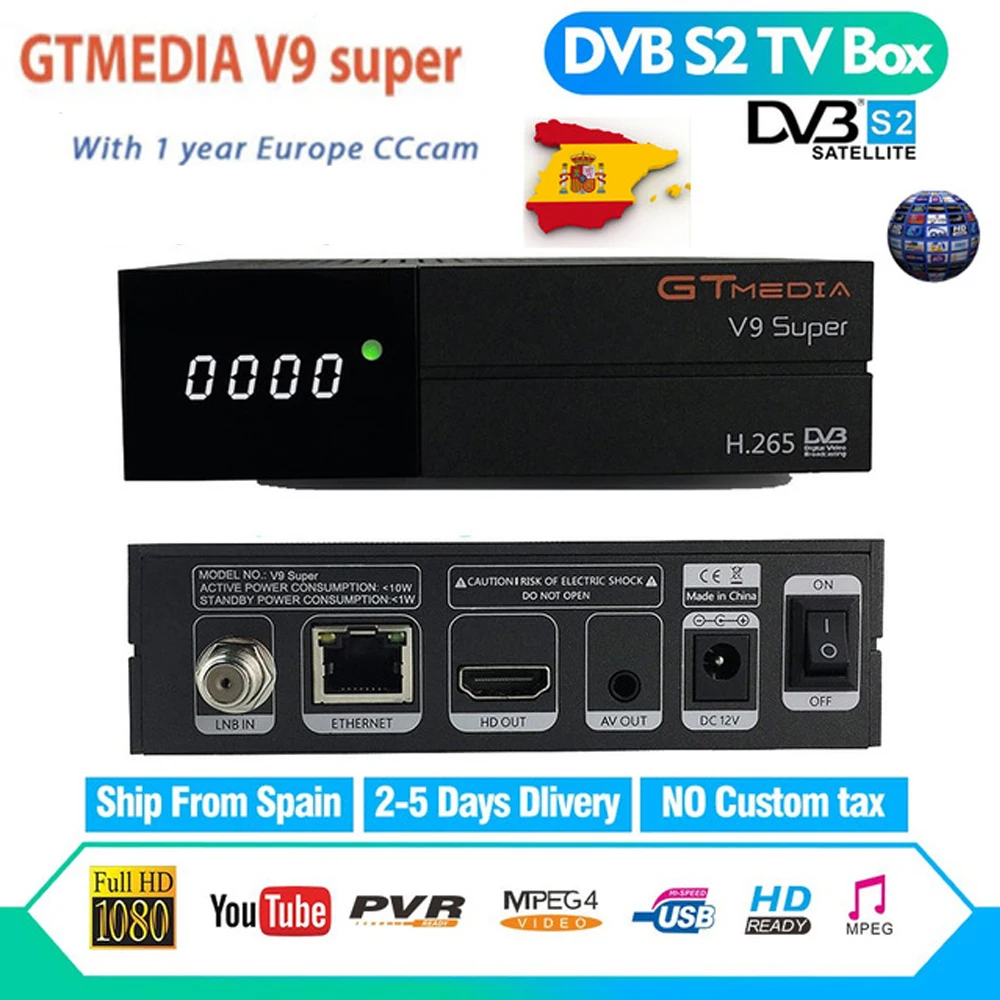 Digital Tv Box DVB-S2//S Receptor Wifi Cline Satellite Receiver GTMedia V9 Super