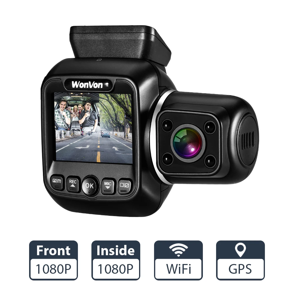 Видеорегистратор с двумя объективами 1080 P, встроенный gps g-сенсор, Автомобильный видеорегистратор, wifi камера, ночное видение, камера заднего вида, автомобильная видеорегистратор