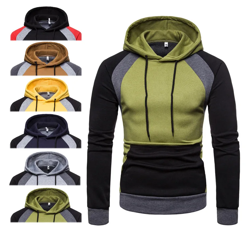 

Spell color fleece tide of new fund of 2019 autumn winters is more bigger sizes hooded men long sleeve fleece