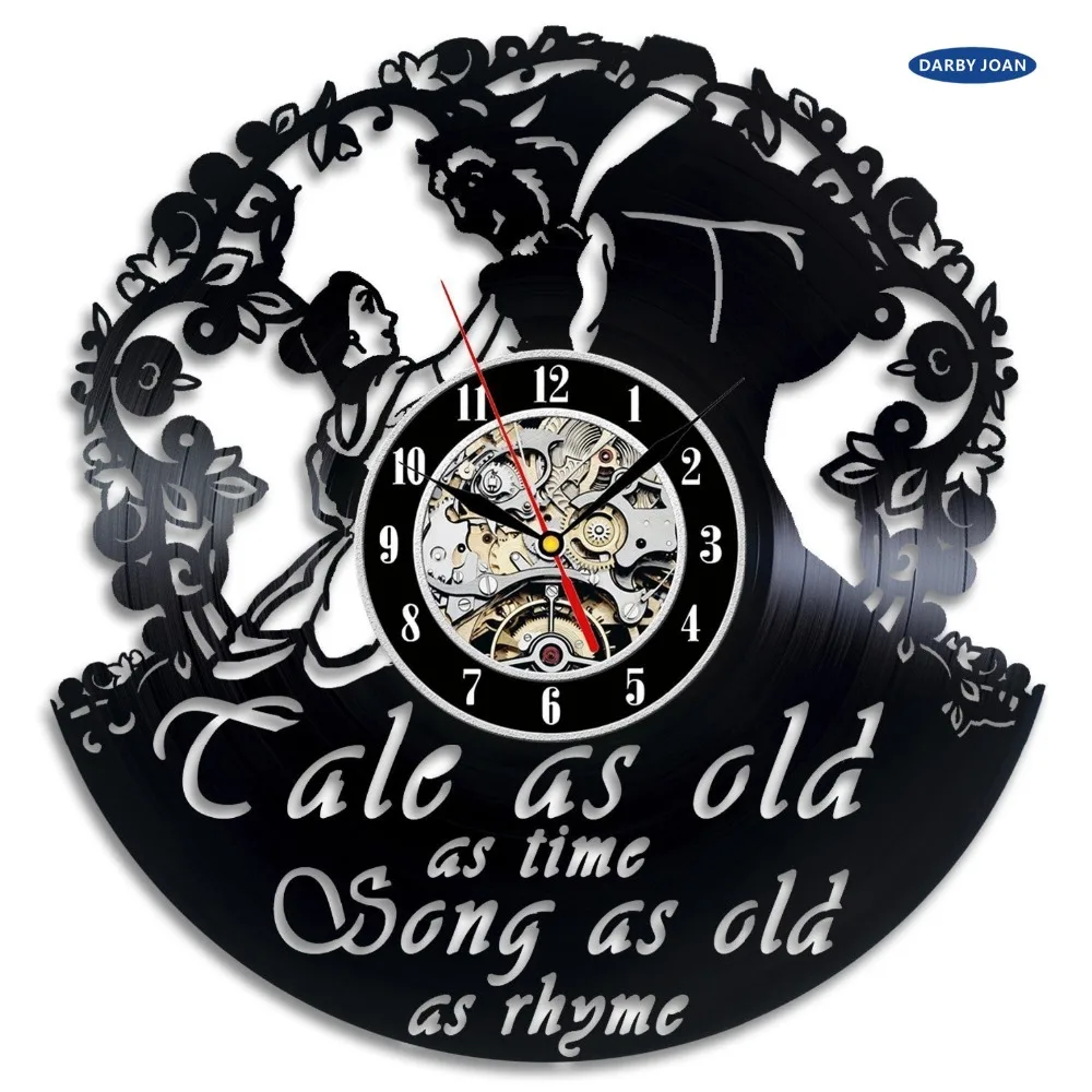 

Beauty and the Best Creative Vinyl Wall Clock "Tale as Old as Time,relogio de parede relogio parede wall clocks wall clock