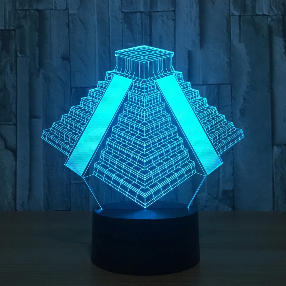 

3D LED Pyramid Light 7 Colors Changing Atmosphere Mood Lamp USB Bedside Sleep Table Night Light Bedroom Office Home Decor Gifts